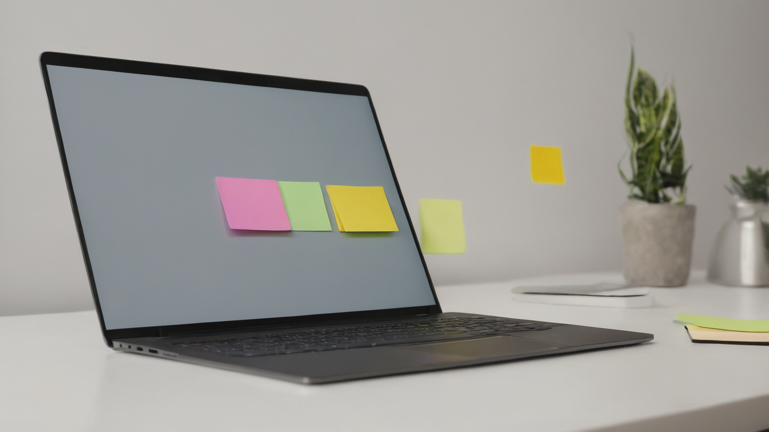 Closed laptop and blank access card