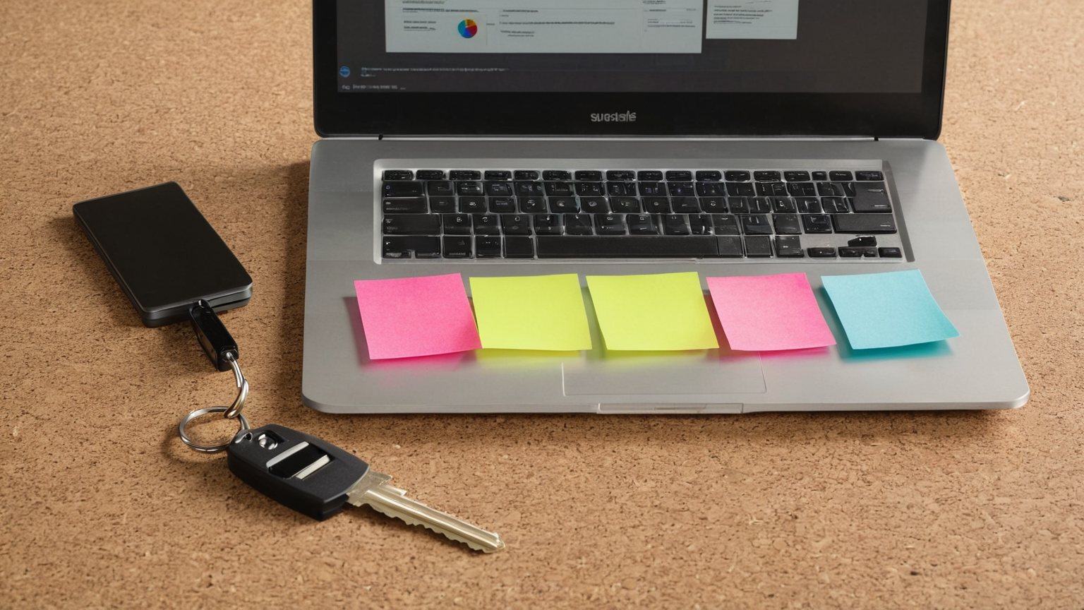 Account inventory workspace with blank sticky notes
