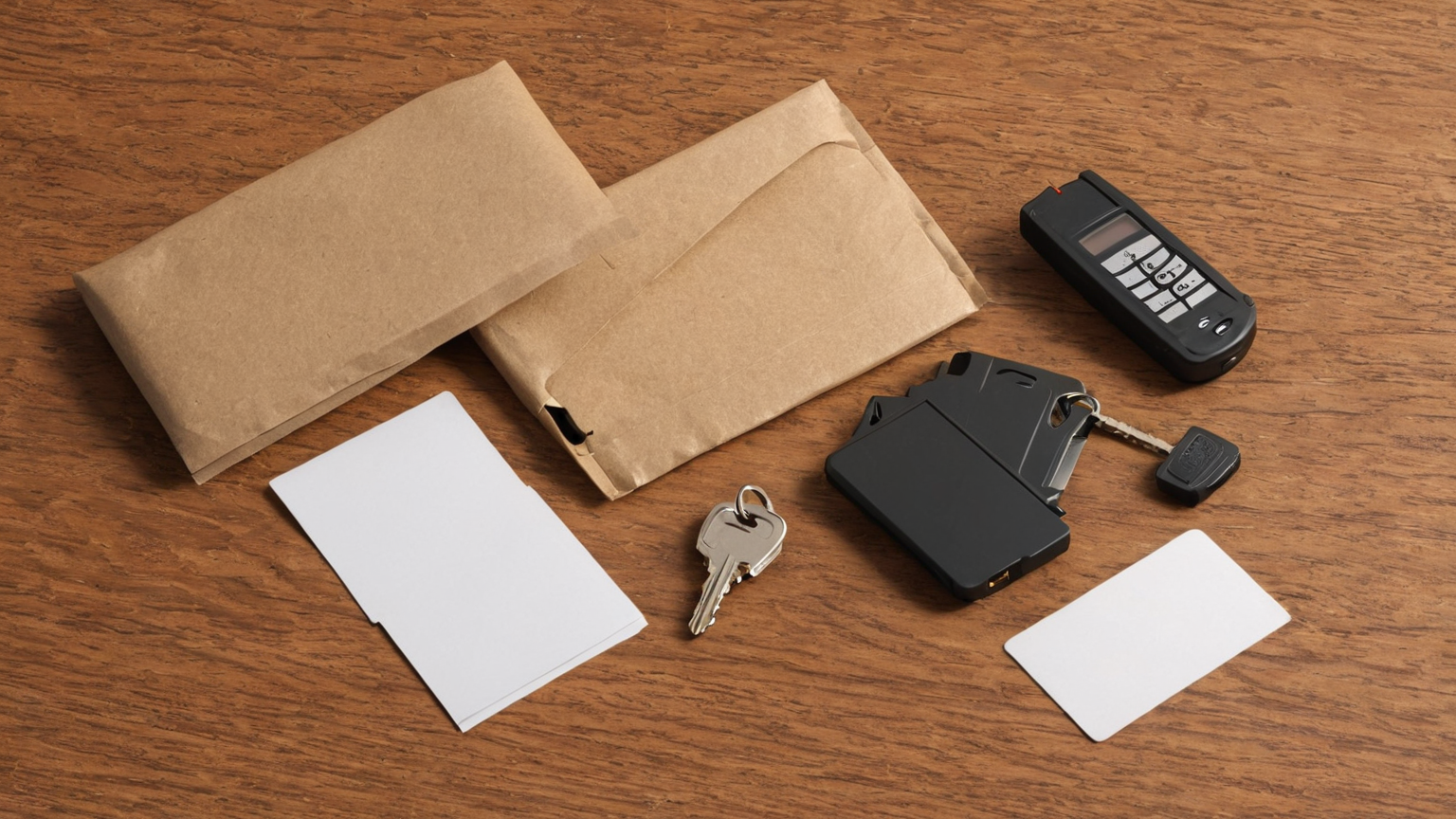 Recovery kit with blank envelopes and security keys