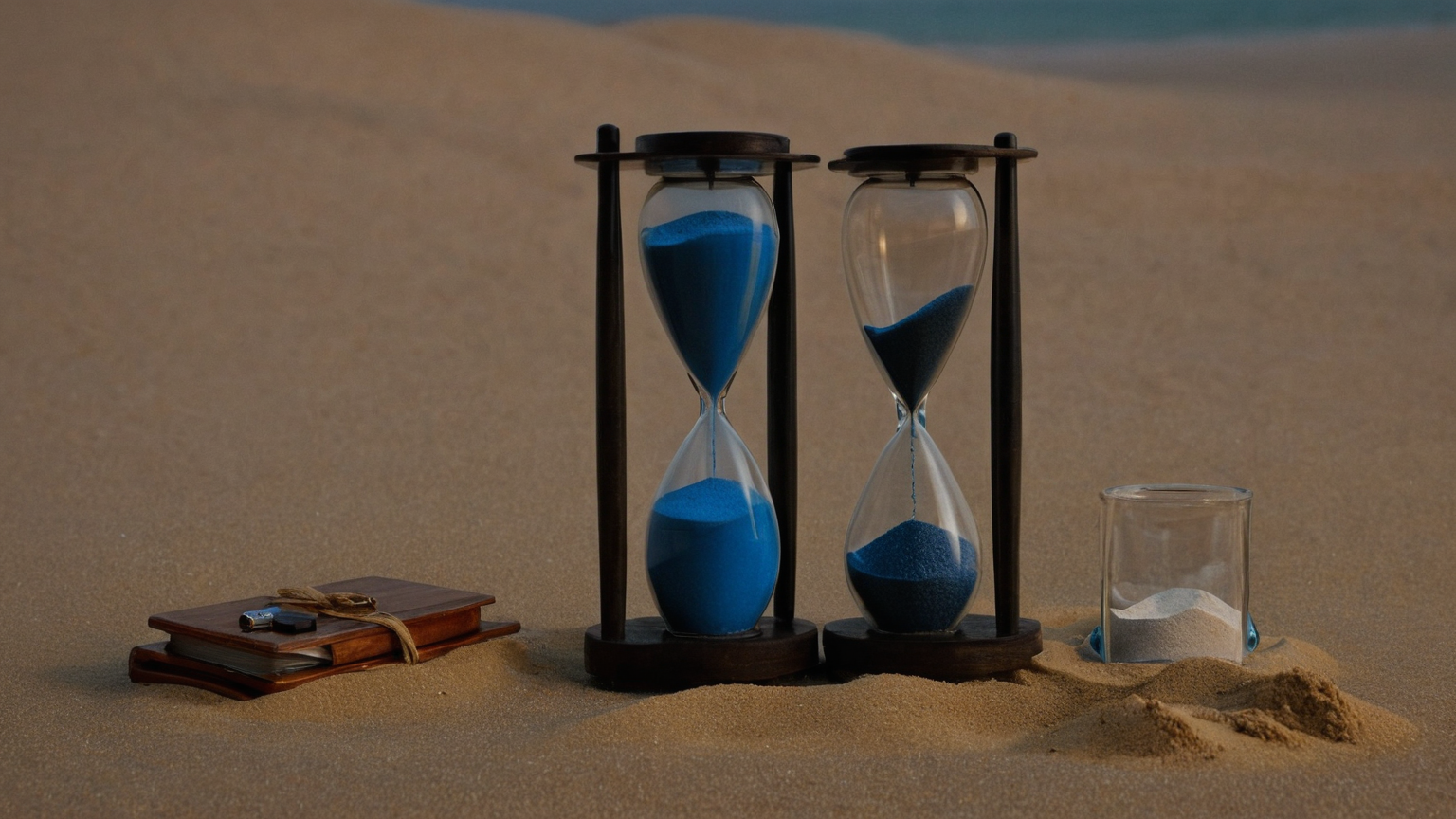 Two hourglasses representing measured recovery phases and delay budgets