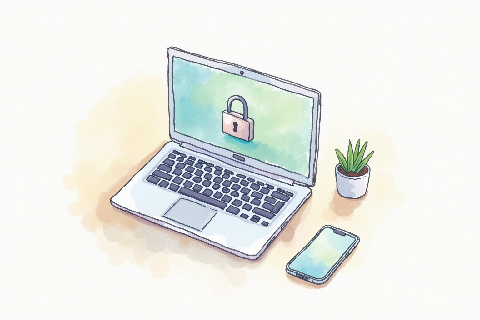 Hand typing notes on laptop in cozy home office