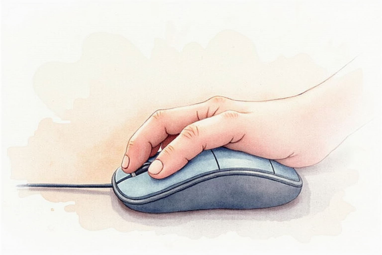 Hand resting comfortably on a vertical mouse
